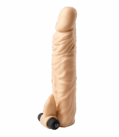 Насадка на пенис с вибрацией Virgite Sleeves Realistic Sleeve Penis Sheath S4, телесная - Virgite