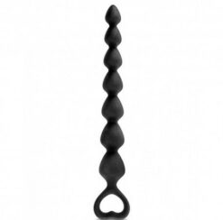 Анальная цепочка Glamy Back Love Silicone Anal Strip 18cm, черная - Concorde