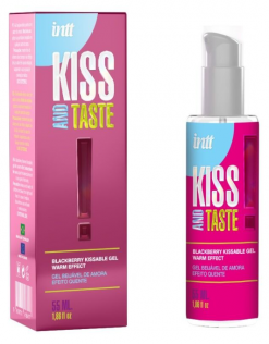 Гель для массажа с согревающим эффектом Intt Kiss And Taste Blackberry Kissable Gel - ежевика, 55 мл - Intt