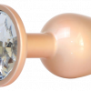 Анальная пробка с прозрачным кристаллом Exclusivity Jewellery Pearl Gold Plug S, золотая - Boss Of Toys